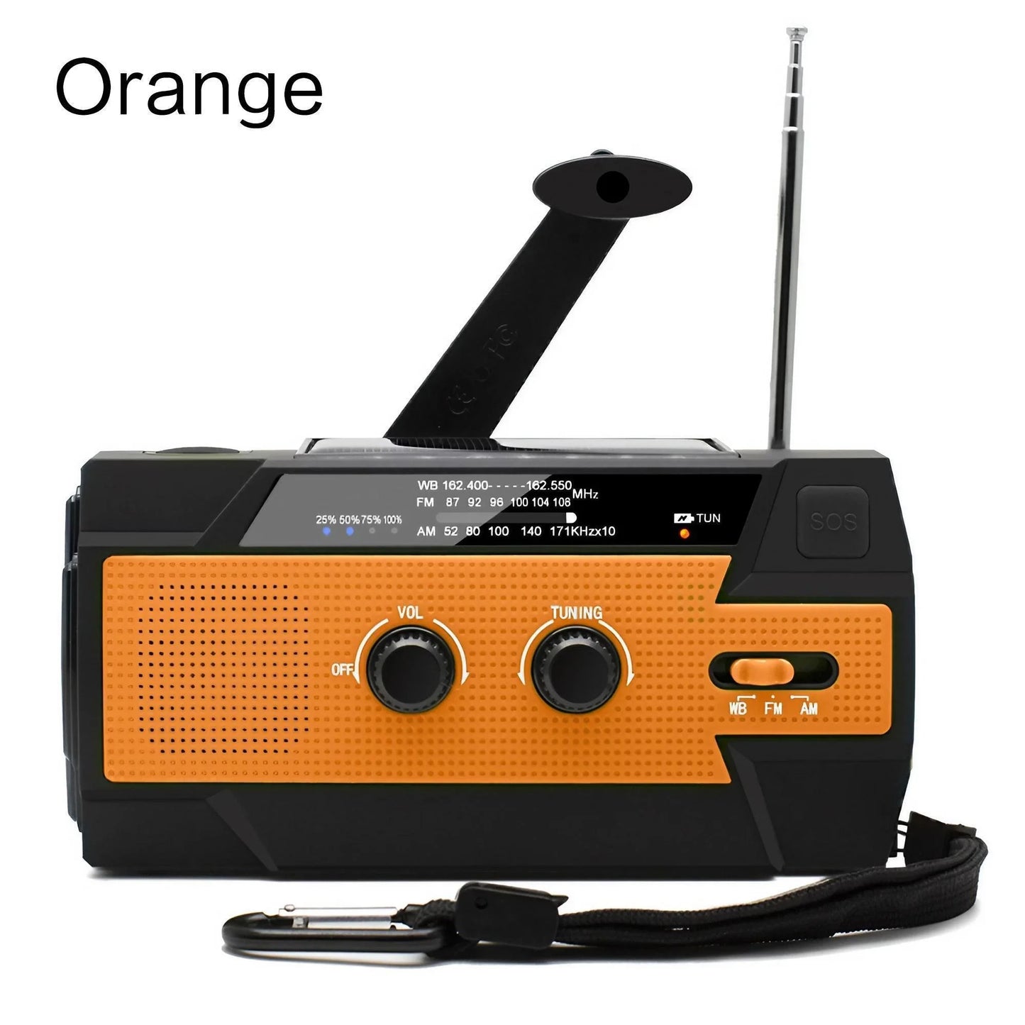 Purilite Select Emergency Weather Radio – AM/FM/WB Hand Crank Solar Radio with 2000mAh Power Bank, LED Flashlight, and SOS Alert (Style A – Green)