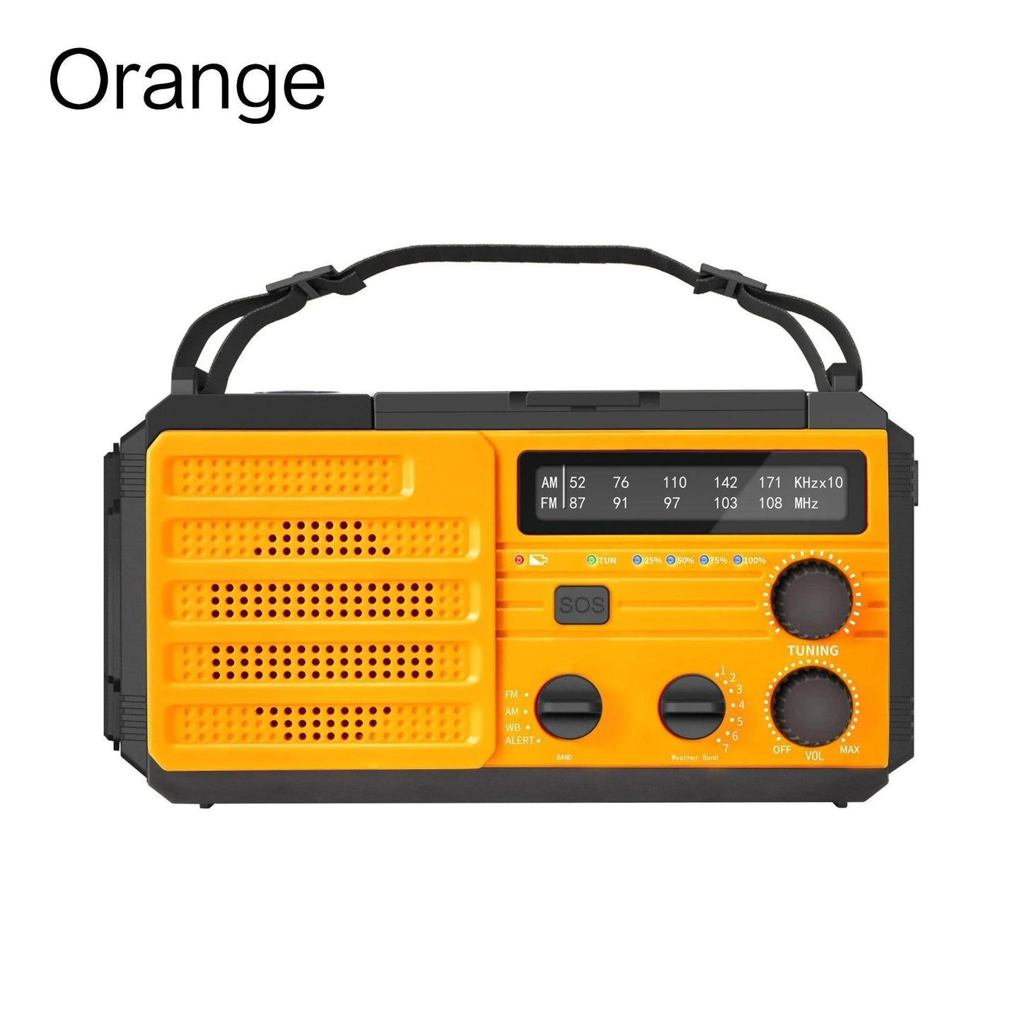 Purilite Select Emergency Weather Radio – AM/FM/WB Hand Crank Solar Radio with 2000mAh Power Bank, LED Flashlight, and SOS Alert (Style A – Green)