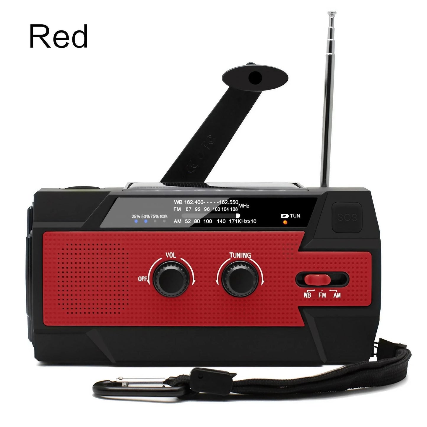 Purilite Select Emergency Weather Radio – AM/FM/WB Hand Crank Solar Radio with 2000mAh Power Bank, LED Flashlight, and SOS Alert (Style A – Green)