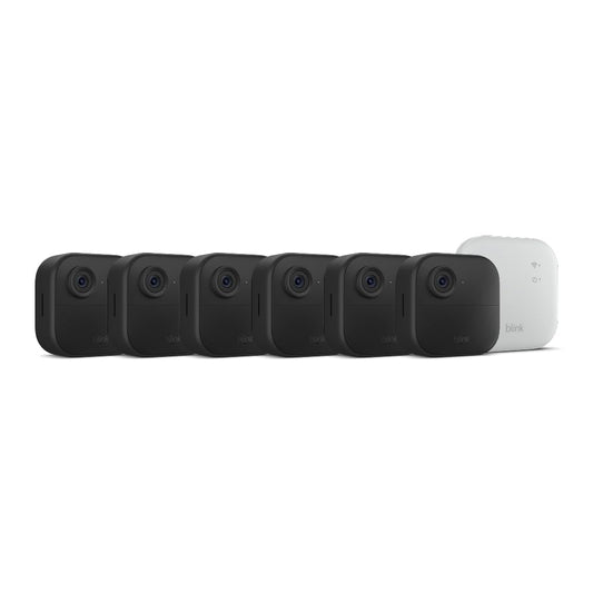 Blink Outdoor 4 XR Wireless Security Camera System | 6-Camera Kit | Two-Year Battery Life | 1000 ft Long-Range Coverage | HD Outdoor Surveillance with Sync Module XR