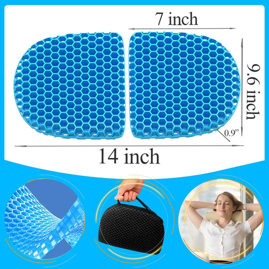 Foldable Airy Cooling Gel Seat Cushion | Portable Honeycomb Chair Pad for Travel, Office, Stadium & Car | Pressure Relief Seat Cushion | 0.9-Inch Thick Black