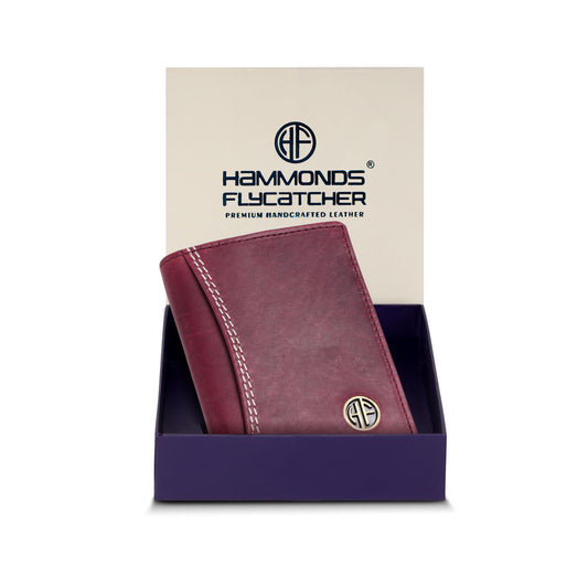 HAMMONDS FLYCATCHER Men's Premium Handcrafted Wallet – 100% Pure Cow Leather Bi-Fold Wallet with Signature Gift Box - PuriLite