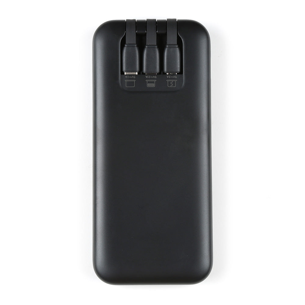 Dual-Port Power Bank with Digital Display and Integrated Cables - 10AH