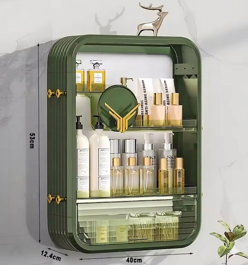 Purilite Select Wall-Mounted Makeup Organizer Shelf – 4-Tier Floating Cosmetic & Skincare Storage Rack for Bathroom, Vanity & Space Saving Display - PuriLite