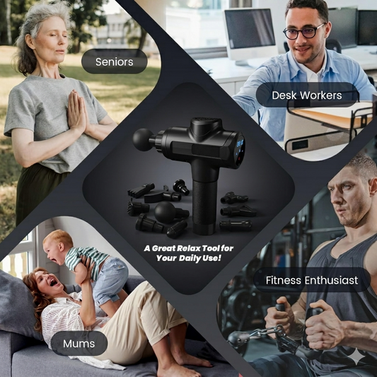 Deep Tissue Massage Gun with 20 Speed Levels – Portable Cordless Percussion Massager for Muscle Recovery, Pain Relief and Full Body Relaxation - PuriLite