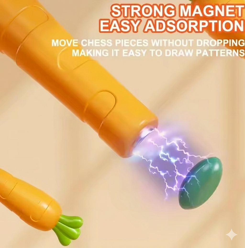 Purilite Select Rabbit Magnetic Drawing Board for Kids – Reusable Doodle Sketch Pad with Beads, Carrot Magnetic Pen, Creative Learning Toy for Toddlers and Children - PuriLite