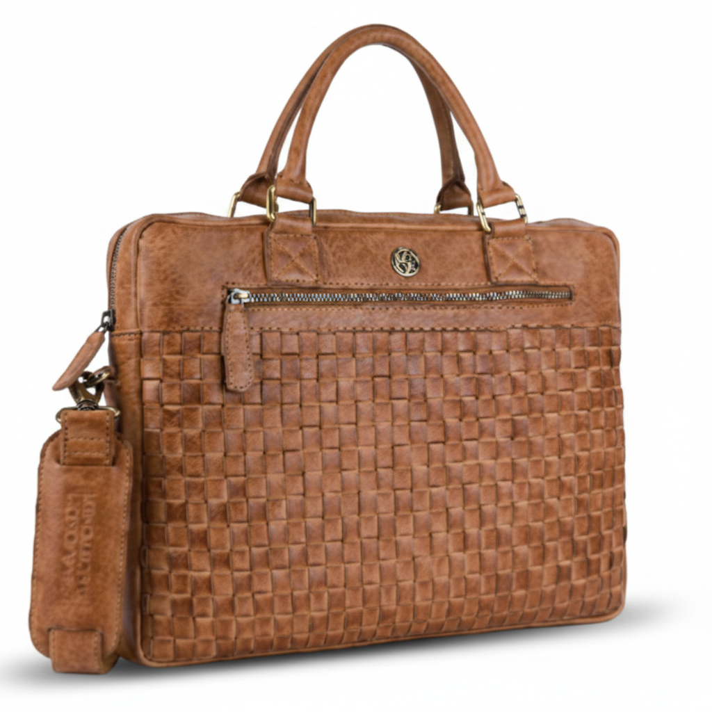 Hammonds LB234_WSH_TAN Premium Cow Leather Laptop Bag | Genuine Cow Leather Office Laptop Bag | Professional Business Carry Bag | Corporate Use Laptop Bag - PuriLite