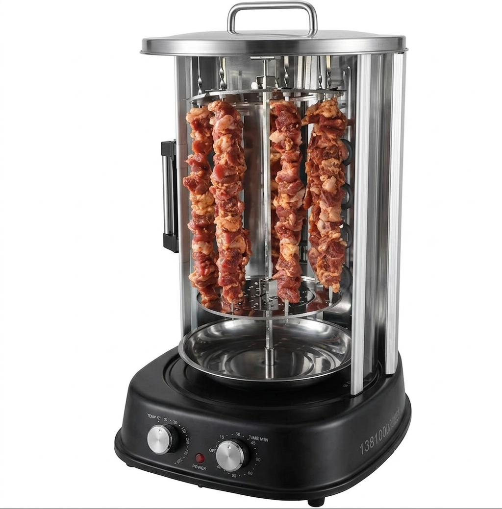 Purilite Select Electric Vertical BBQ Grill with Glass Door – Smokeless Non-Stick Aluminium Barbecue Cooker for Indoor Outdoor and Commercial Use - PuriLite
