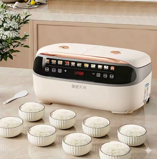 Purilite Select Double Boiler Rice Cooker 4L Multi-Function Electric Cooker with Timer, Non-Stick Inner Pot, Digital Touch Control for Rice, Soup, and Steaming