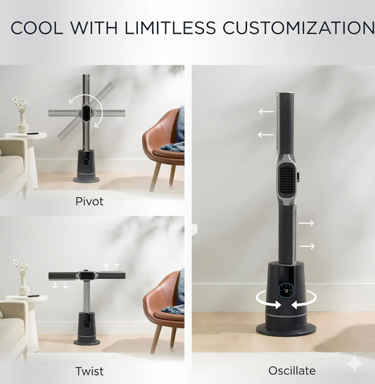 Purilite Select 2-in-1 Bladeless Tower Fan and Space Heater – Cool & Heat Indoor Air Comfort System for Year-Round Use - PuriLite