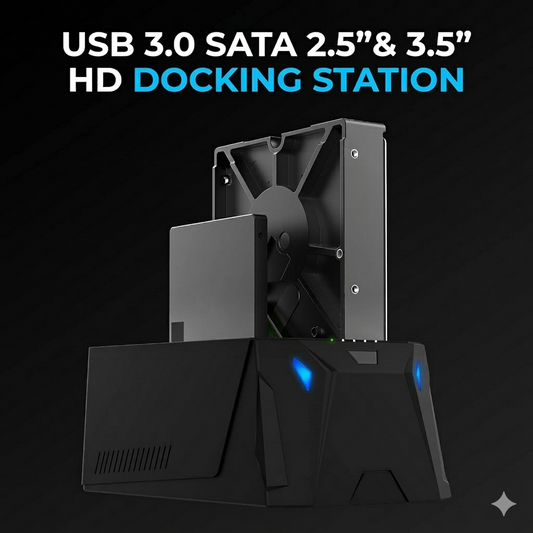 SABRENT 2-Bay Hard Drive Docking Station (EC-HD2B), Dual 2.5"/3.5" SATA SSD/HDD Enclosure with Offline Cloning - PuriLite