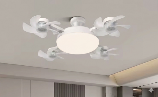 Purilite Select Ceiling Fan Light with E27 Base – High Power Airflow Quiet LED Fan Lamp for Kitchen, Bedroom, and Dining Spaces - PuriLite