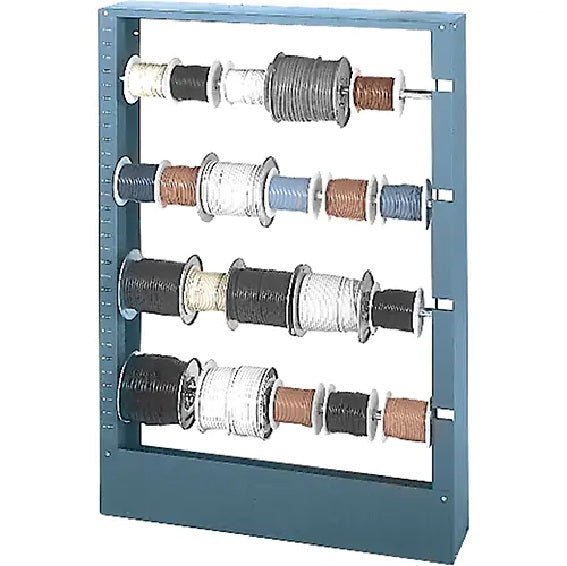 Durham 368-95 Gray Cold-Rolled Steel Wire Spool Rack with 4 Rods, 26-1/8" W x 37-1/8" H x 6" Depth