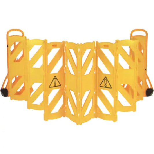 Portable Mobile Barriers, 13' L, Plastic, Yellow - PuriLite
