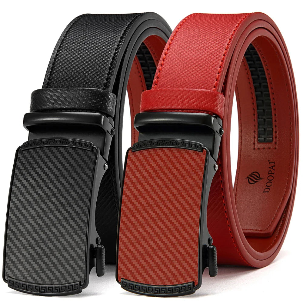 Purilite Select Men’s Genuine Leather Belt with Automatic Metal Buckle