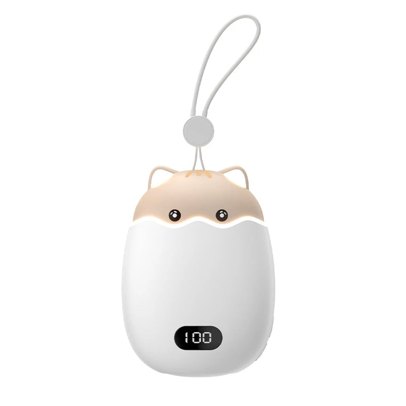 Purilite Select 2-in-1 Rechargeable Hand Warmer & Power Bank – Cute Cat Design with Digital Display | 3000mAh