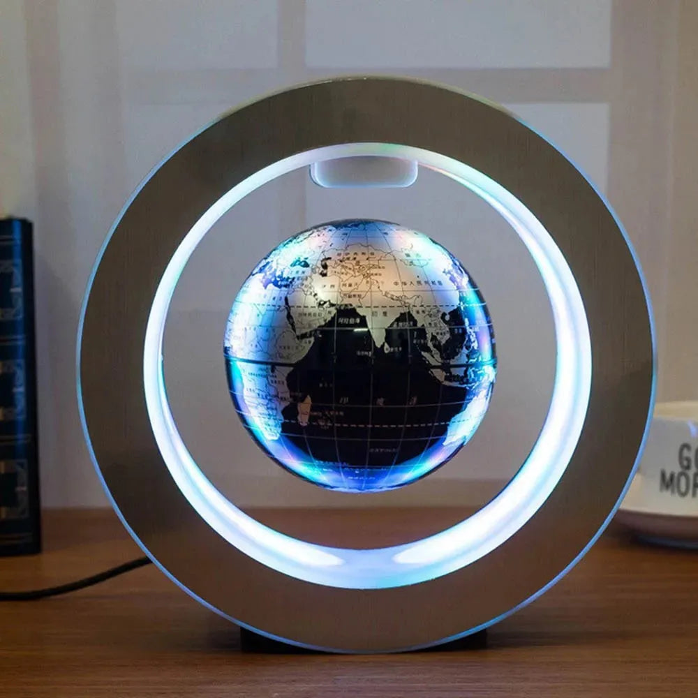 Purilite Select Floating Globe LED Lamp – Magnetic Suspension Rotating Levitating Globe Lamp – Multicolor Anti-Gravity Rotating World Map – Floating Globe with LED Light - PuriLite