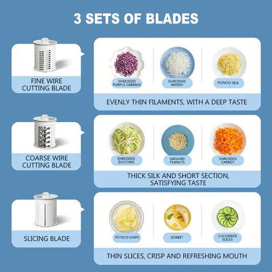 Purilite Select | Electric Vegetable Cutter | Multifunctional Kitchen Food Shredder | Potato Slicer | Household Use