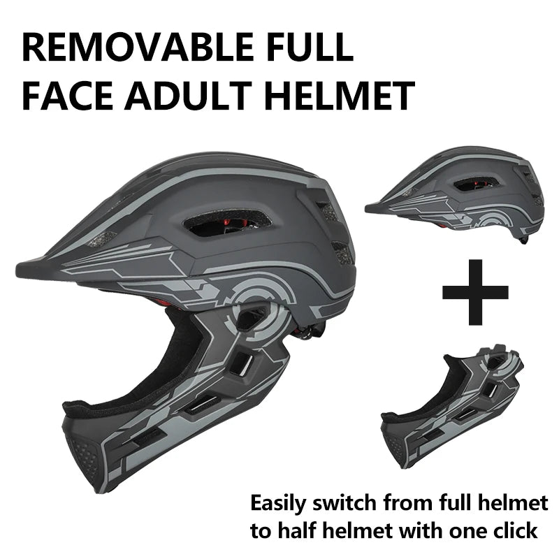 🛡️ Kids Full-Face Detachable Safety Helmet with Rear Light