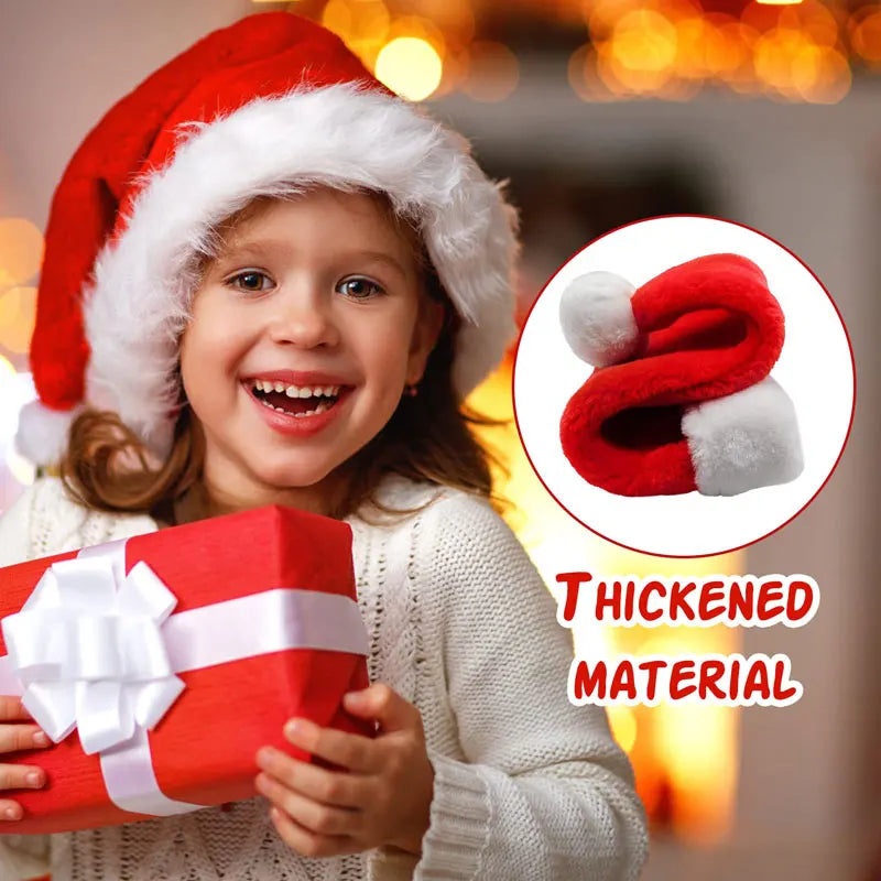 Purilite Select Christmas Santa Hat – Long Plush Red & White Holiday Hat for Adults & Kids | 2025 New Year Festive Party Accessory
