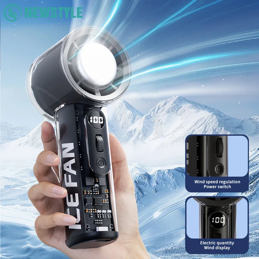 Purilite Select Turbos Chilled Ice Sensation Fan – 3000mAh Rechargeable Mini Cooling Fan with 100 Speeds