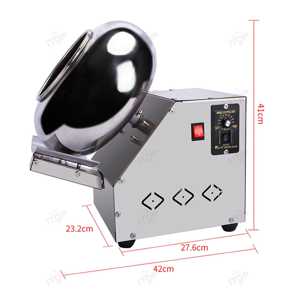 Purilite Select Chocolate Sugar Coating Machine | Commercial Candy Coater | 30cm Roller Dragee Polishing Machine - PuriLite