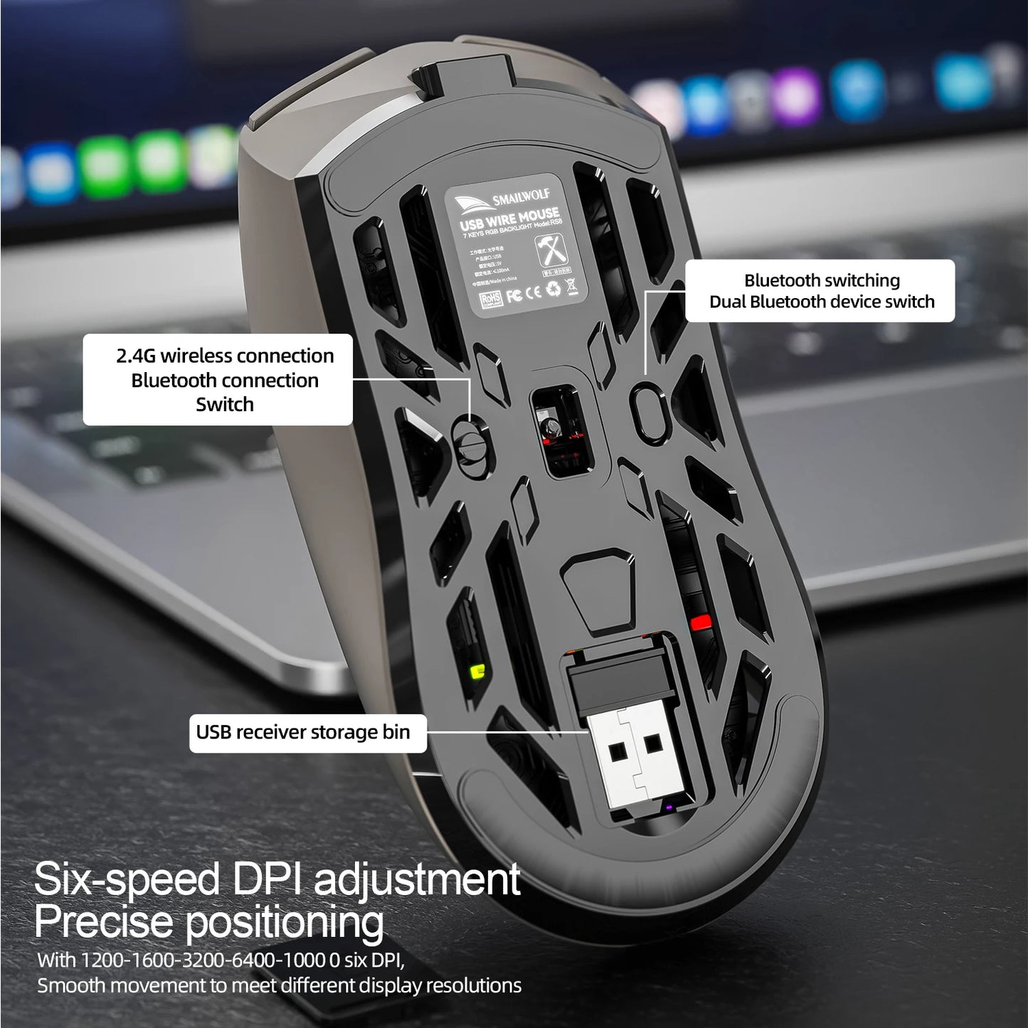 Purilite Select RS8 Tri-Mode Wireless Gaming Mouse