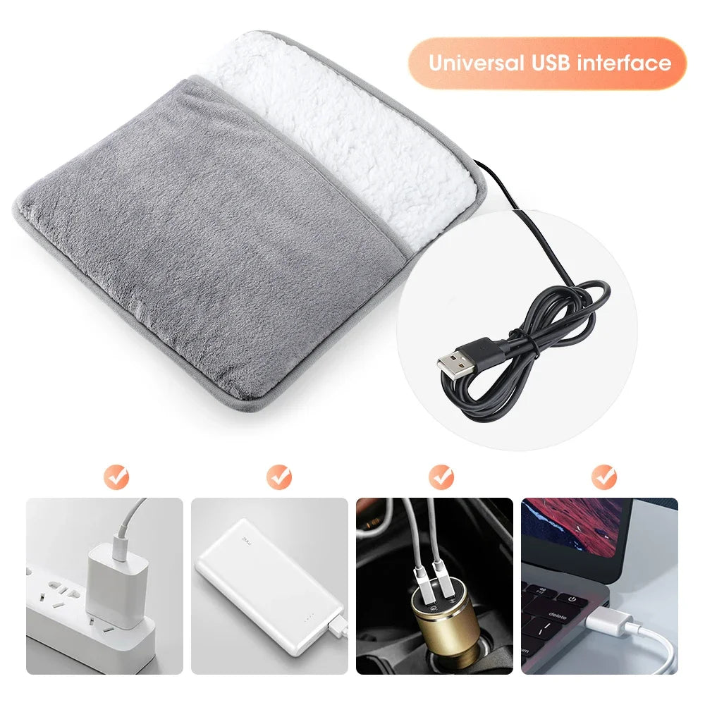 Electric Heated Foot Warmer Soft Feet Heater Pad 1/9-gear Adjustable Temperature Office Electric Feet Heating Pad For Home