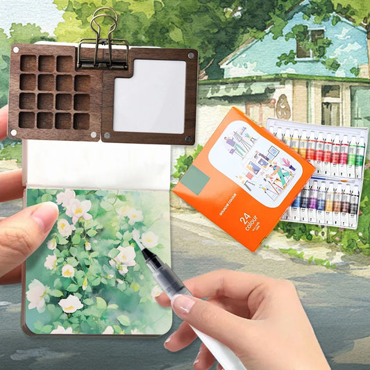 Purilite Select Portable 12-Color Watercolor Paint Box Set