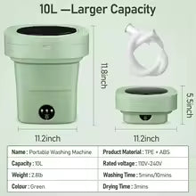 Purilite Select 15L Portable Foldable Washing Machine with Dehydration Basket