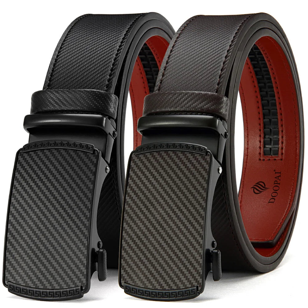 Purilite Select Men’s Genuine Leather Belt with Automatic Metal Buckle