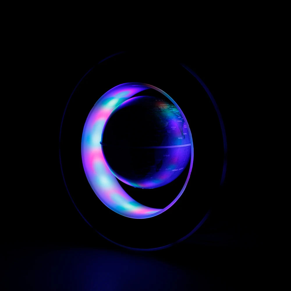Purilite Select Floating Globe LED Lamp – Magnetic Suspension Rotating Levitating Globe Lamp – Multicolor Anti-Gravity Rotating World Map – Floating Globe with LED Light - PuriLite