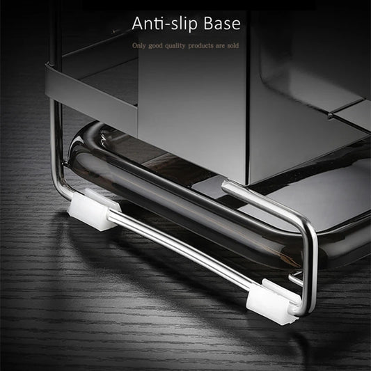 Purilite Select 304 Stainless Steel Kitchen Knife Holder Flatware Organizer with Non-Slip Base and Bottom Water Drain Tray - PuriLite