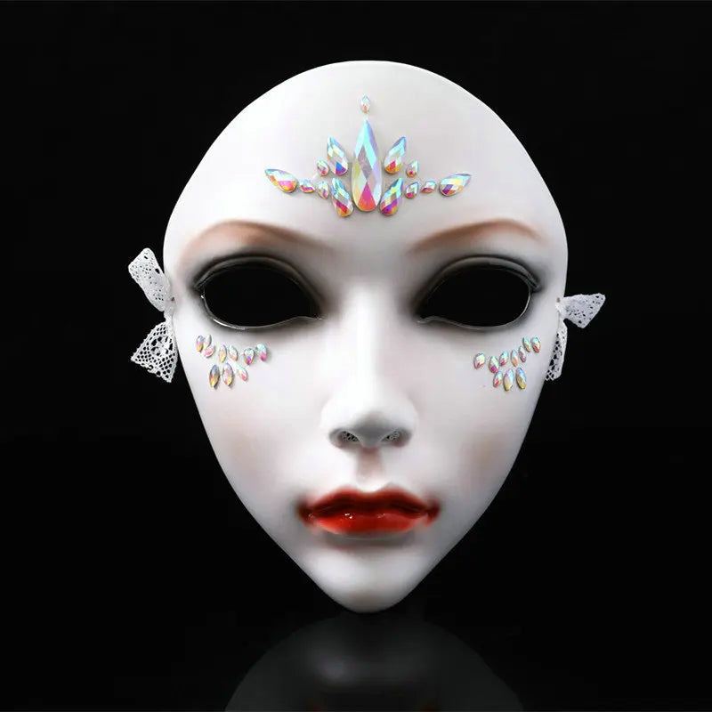 Purilite Select Chinese Style Princess Resin Mask with Diamond Detail Elegant Masquerade & Performance Wear