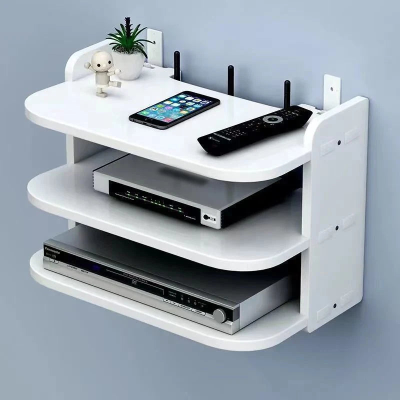 Purilite Select Multi-Layered Router Shelf – Easy Install WiFi Router Hanging Shelf – Multipurpose Floating Storage Rack – Wall Mounted Cable-Hiding Organizer - PuriLite