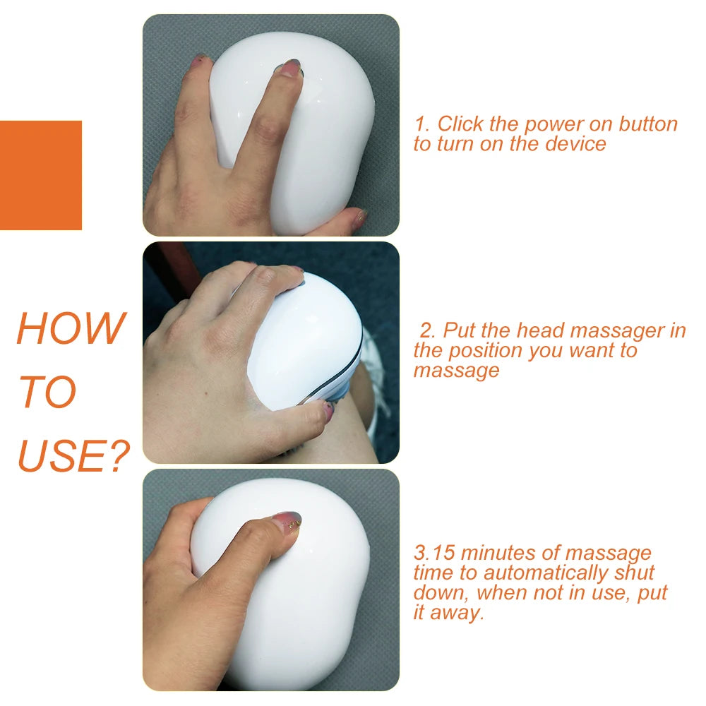 Infrared Scalp Massager Deep Kneading Relief Stress Relax Mini Head Massage Device Portable Body Massager The Best Gift