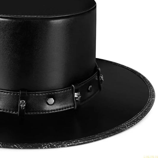 Purilite Select Steampunk Plague Doctor Hat  Black PU Leather