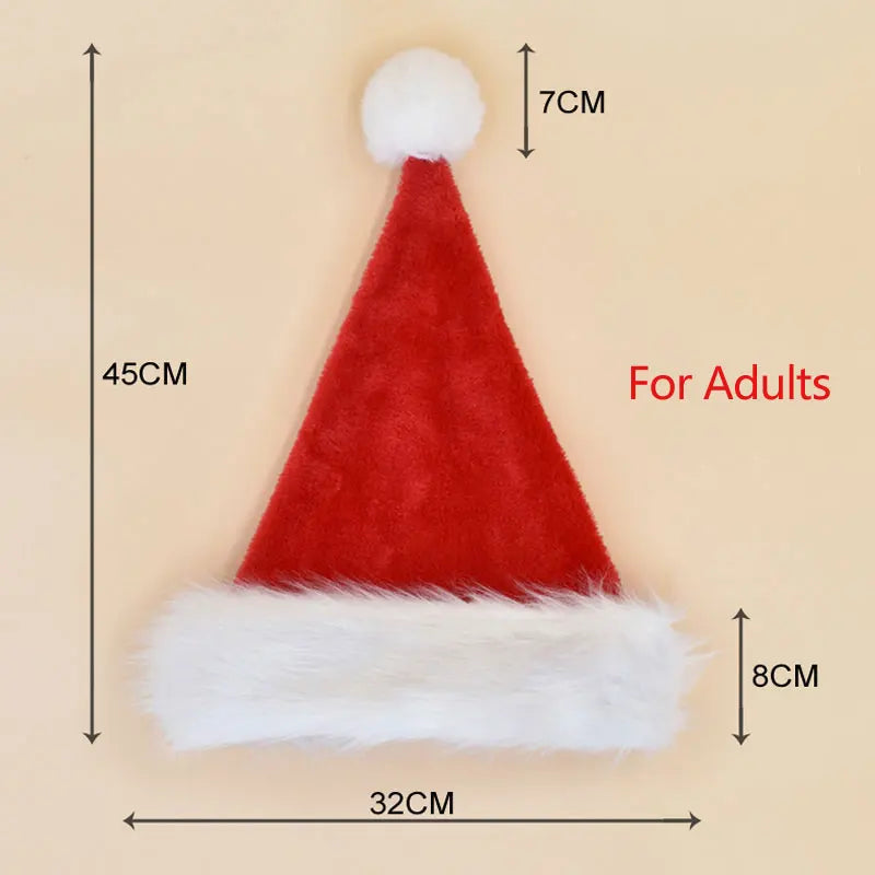 Purilite Select Christmas Santa Hat – Long Plush Red & White Holiday Hat for Adults & Kids | 2025 New Year Festive Party Accessory