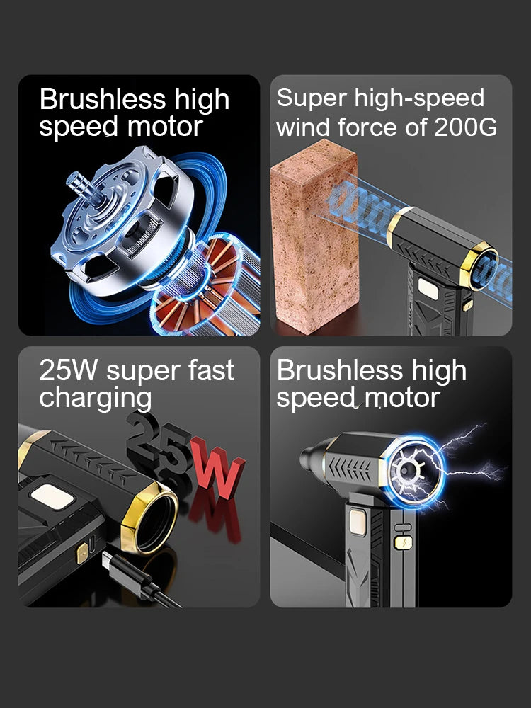 Purilite Select – 400000RPM Mini Turbo Jet Fan | 10000mAh Rechargeable Air Blower & Dust Cleaner