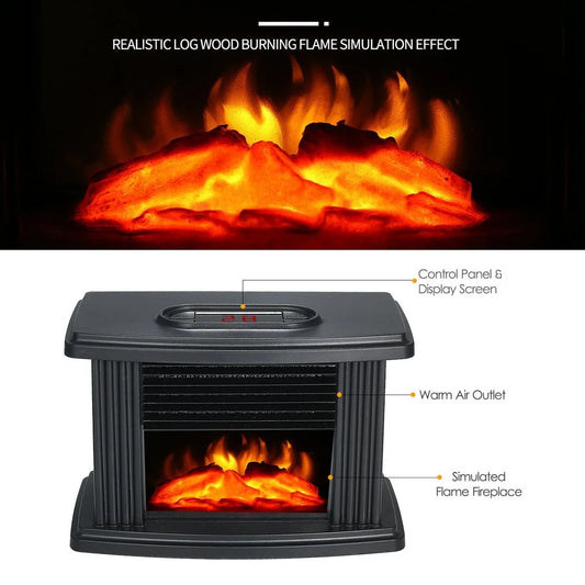 Purilite Select 1000W Portable Electric Fireplace Heater – Realistic Flame Effect with Remote Control | Indoor Space Warmer - PuriLite