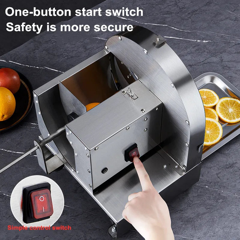 Purilite Select Commercial Electric & Manual Vegetable Slicer – Stainless Steel Automatic Potato, Fruit & Lemon Cutter - PuriLite