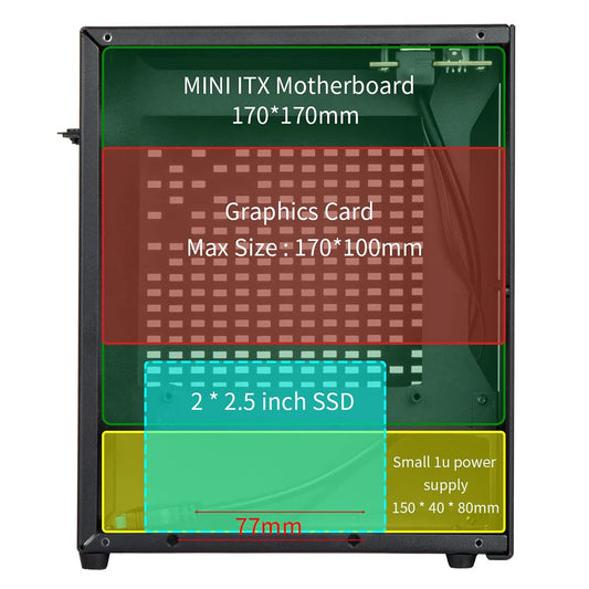 Purilite Select A07 Ultra-Compact Aluminum Mini ITX PC Case with PCIe 3.0 Riser