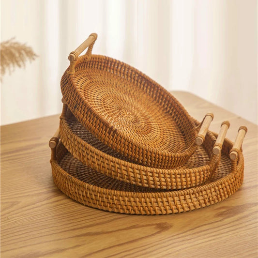 Purilite Select Woven Rattan Storage Basket with Strap Handle