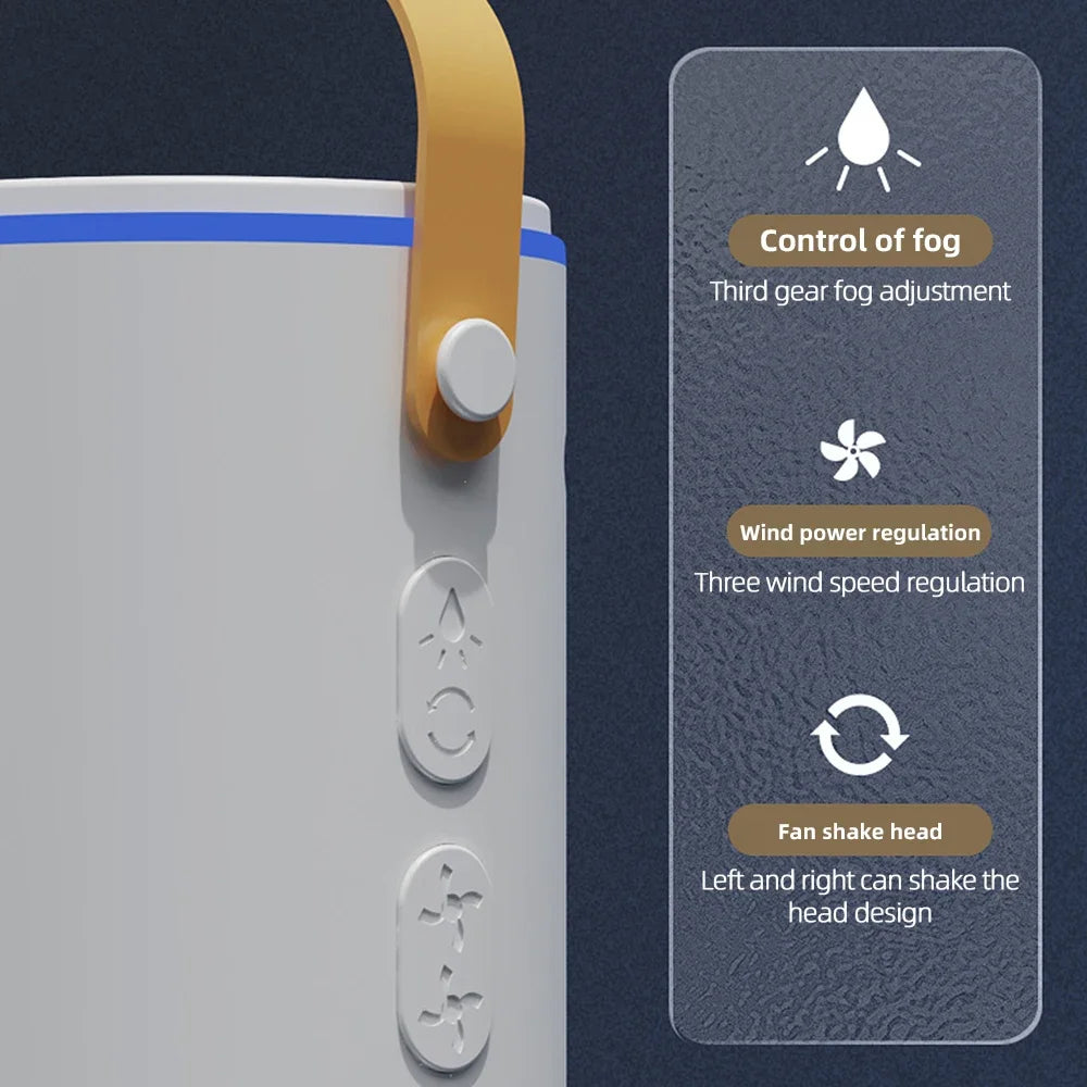 Purilite Select™ Dual‑Head USB Rechargeable Misting Tower Fan