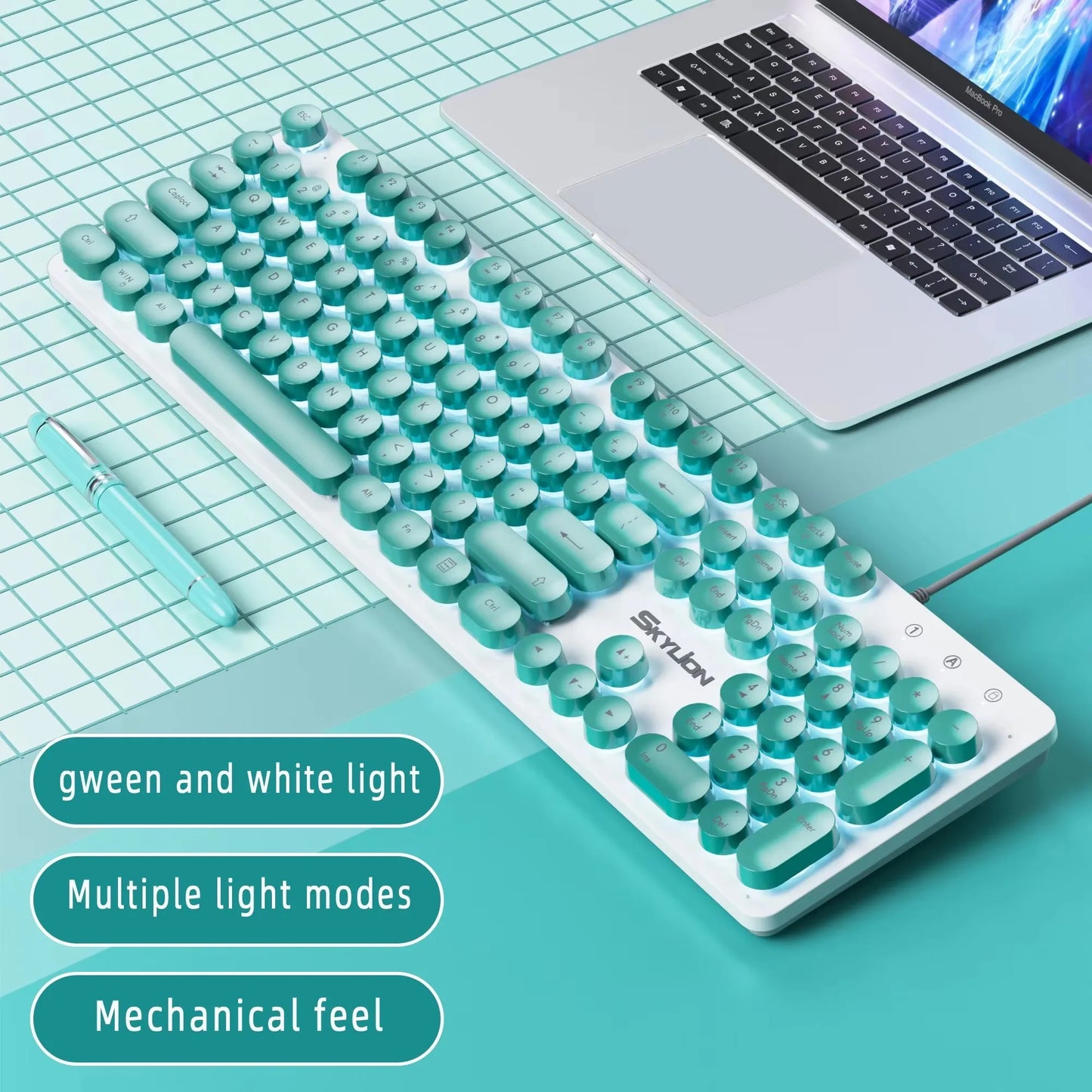 Purilite Select H300 104-Key Wired Membrane Keyboard