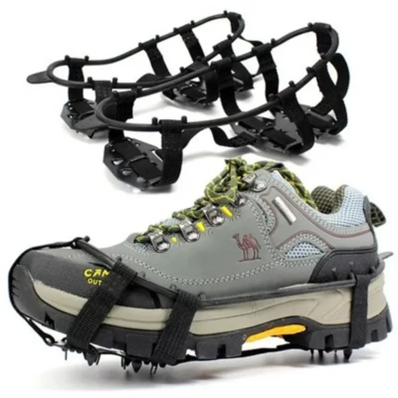 Purilite Select Ice & Snow Climbing Crampons – 18-Stud Anti-Skid Spike Grip – Steel Shoe Covers for Winter Hiking, Walking, Camping & Mountaineering - PuriLite