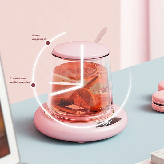 USB Cup Warmer Coffee Mug Heating Coaster 3 Temperature Setting Plate Milk Tea Water Heating Pad Cup Heater Thermostatic Hot - PuriLite