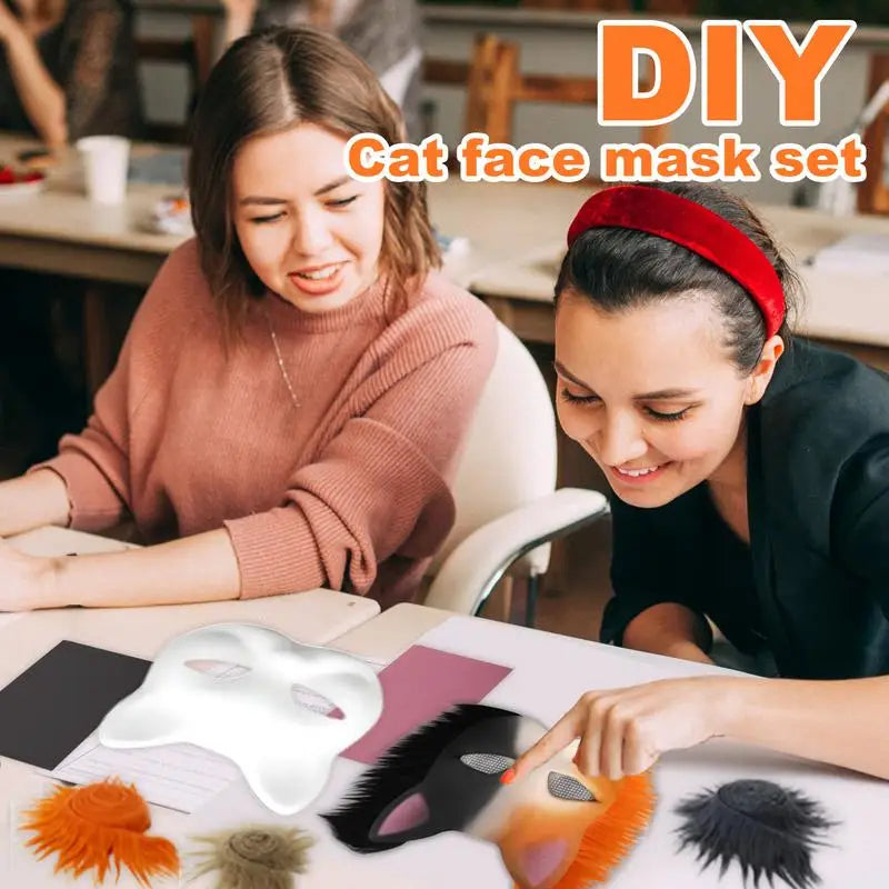 Purilite Select Cat Face Cover Base with Eye Mesh – DIY Craft Mask for Parties, Cosplay & Photoshoots