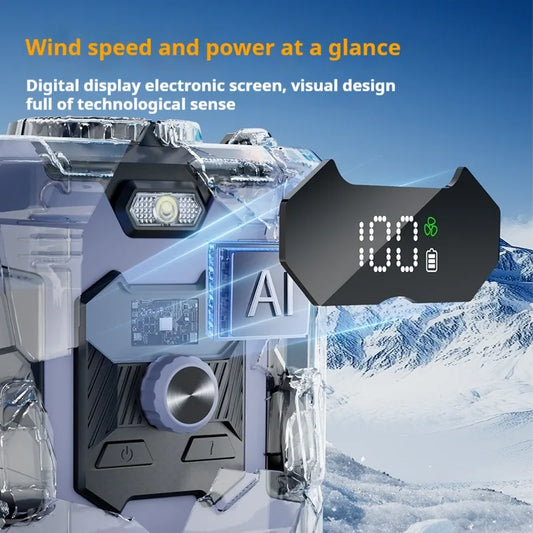 Purilite Select New Portable High-Speed Waist-Mounted Fan for Outdoor Sports & Camping - USB-Rechargeable with Power Bank Function, 8000Amh