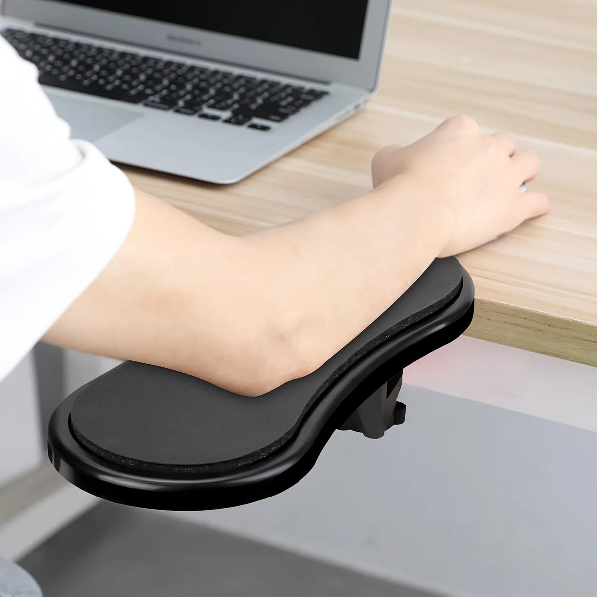 Purilite Select Adjustable Computer Arm Rest for Desk | Ergonomic Arm Support Extender with Rotating Mouse Pad Holder - PuriLite